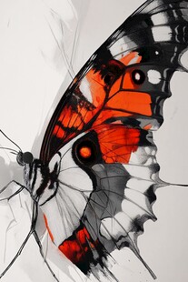 梦幻唯美橙色蝴蝶