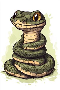 q版蛇插画