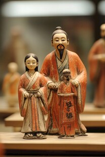 古人夫妇陶瓷像