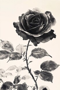 水墨玫瑰
