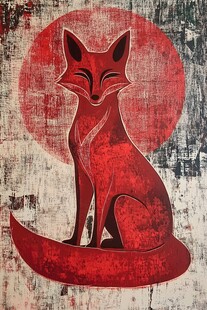 创意狐狸当代装饰画