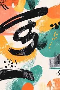 结合色块水墨元素