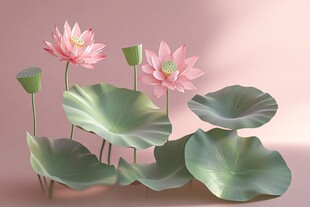 3d荷花背景