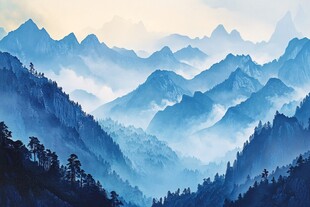宽画幅山峦风景
