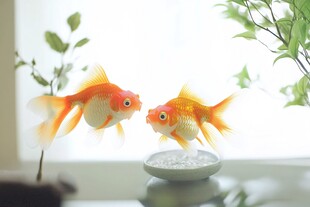 两只立体的大金鱼