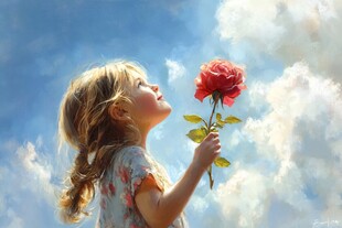 怡然自得的小女孩壁纸