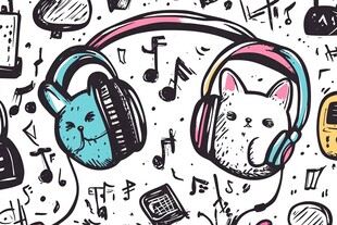 猫咪卡通图案设计