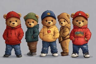 熊装男孩形象设计