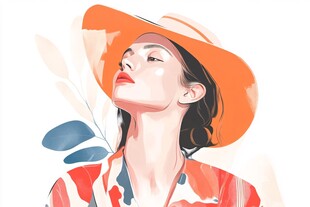 潮流插画美女人物插画