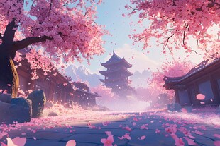 古风场景春暖花开