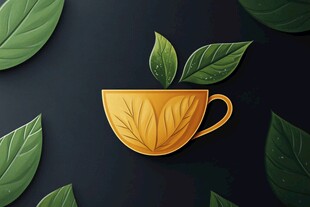 创意茶叶插图