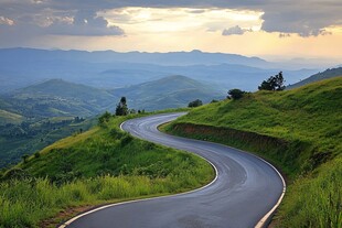 弯路弯道蜿蜒上坡