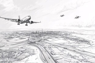 南航综合保障基地线稿