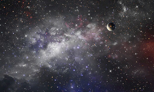 浩瀚灰色宇宙星空背景墙