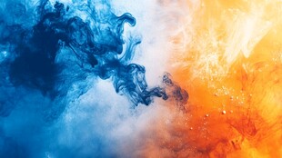 融合流动红蓝油漆背景