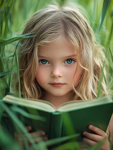 怡然自得的小女孩壁纸