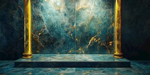 蓝色大理石迎宾区