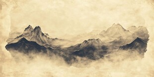 新水墨黄金之山