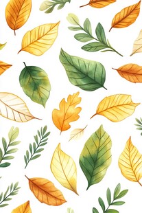 秋天落叶彩叶植物素材