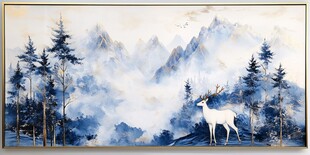 轻奢麋鹿珐琅彩浮雕画