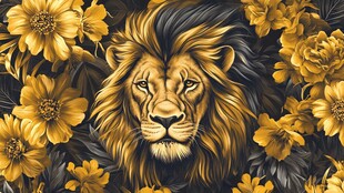 欧美手绘动物花