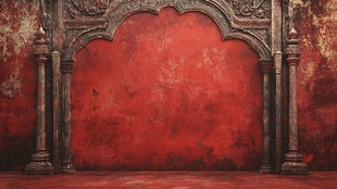 古典红色墙壁