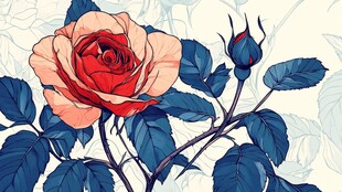 手绘玫瑰壁纸