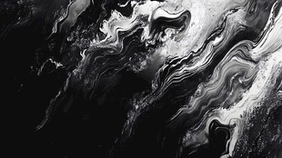 抽象黑白流彩水墨画