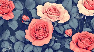手绘玫瑰壁纸