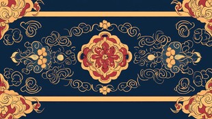蒙古族喜图案设计金色