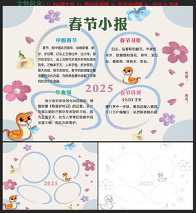 清新春节小报