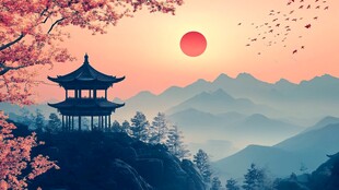 爱晚亭插画