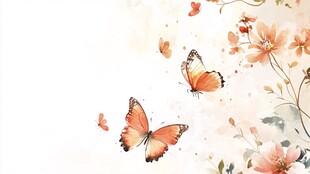 蝶恋花橙色蝴蝶背景