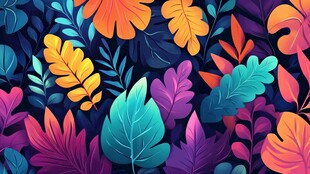 彩色植物背景
