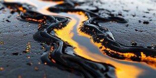 流体画金色山河