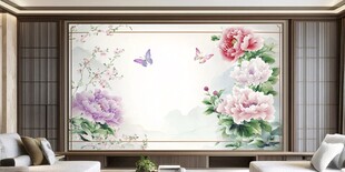 牡丹题材电视背景