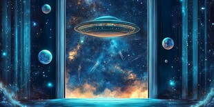 飞碟科幻电影背景