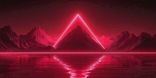 粉红色的超现实山脉