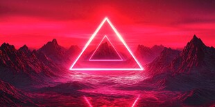 粉红色的超现实山脉