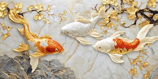 工艺背景墙连年有余