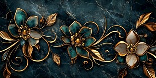 金属花卉背景墙