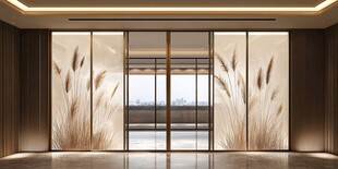 大气客厅落地门窗场景