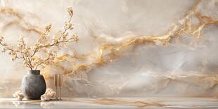 金色线条意境背景墙轻