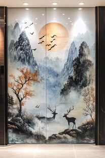 艺术玻璃山水画