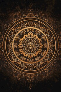 圆形金色花纹图案