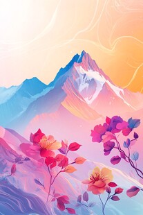 山风景插画包装