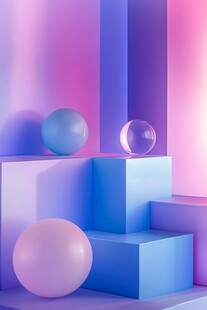 优雅蓝紫色渐变球