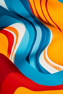 简洁大气拼色曲线纹理