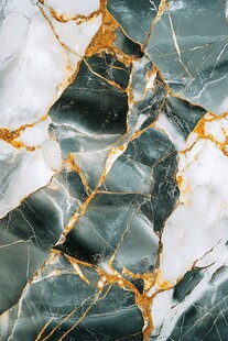 蓝色透光大理石装饰画