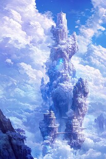 3d云海悬浮小岛